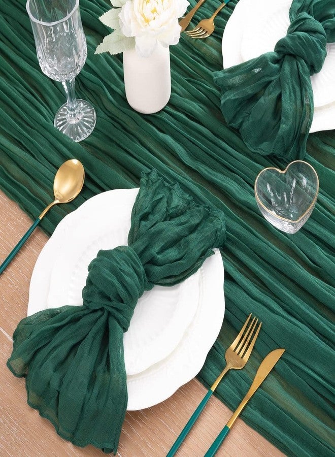 MLMC Emerald Green Table Runner Boho Dark Green Cheesecloth Table Runner 10ft Sheer Gauze Cheese Cloth Decorations for St. Patrick's Day Wedding Bridal Shower Home Party Decor - Image 5